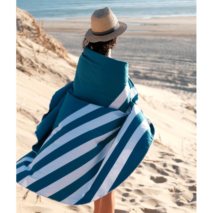 Serviette ronde "BEACHEE" bleue