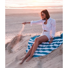 Serviette ronde "BEACHEE" bleue