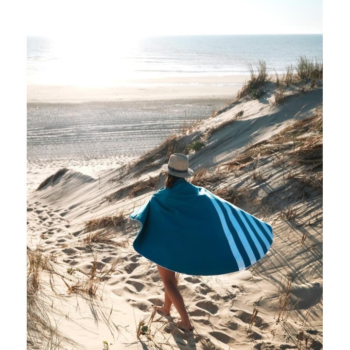 Serviette ronde "BEACHEE" bleue