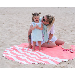 Serviette ronde "BEACHEE" corail