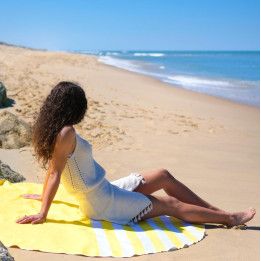 Serviette ronde "BEACHEE" jaune