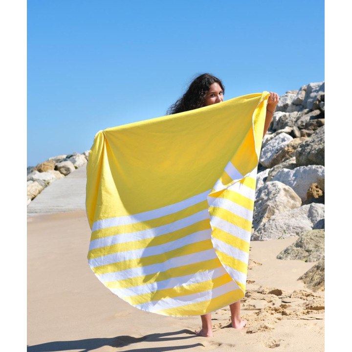 Serviette ronde "BEACHEE" jaune