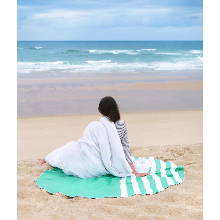 Serviette ronde "BEACHEE" verte