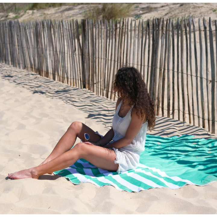 Serviette ronde "BEACHEE" verte